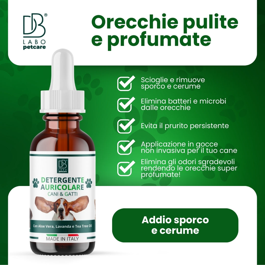 Detergente auricolare per cani & gatti