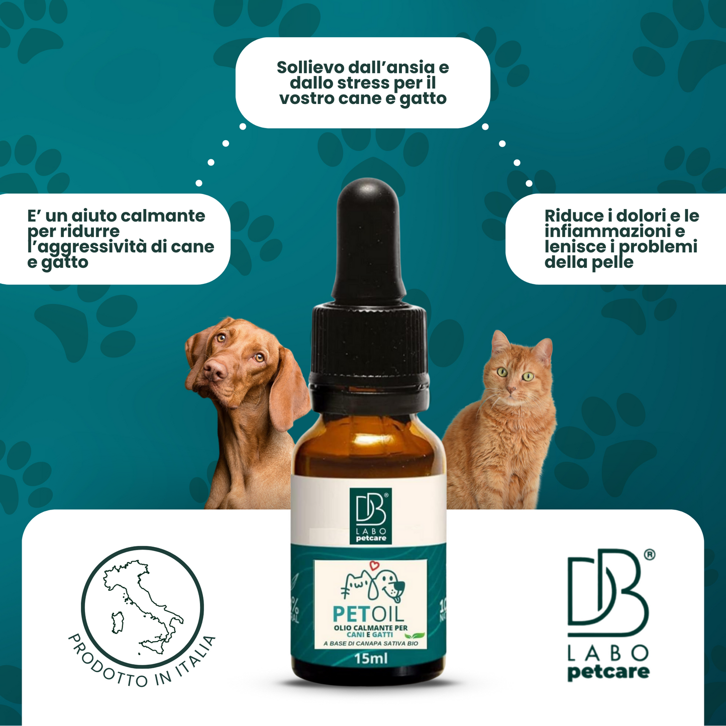 CBD Olio di Canapa Puro 15% - Made in Italy - 100% Naturale Vegan 15ml