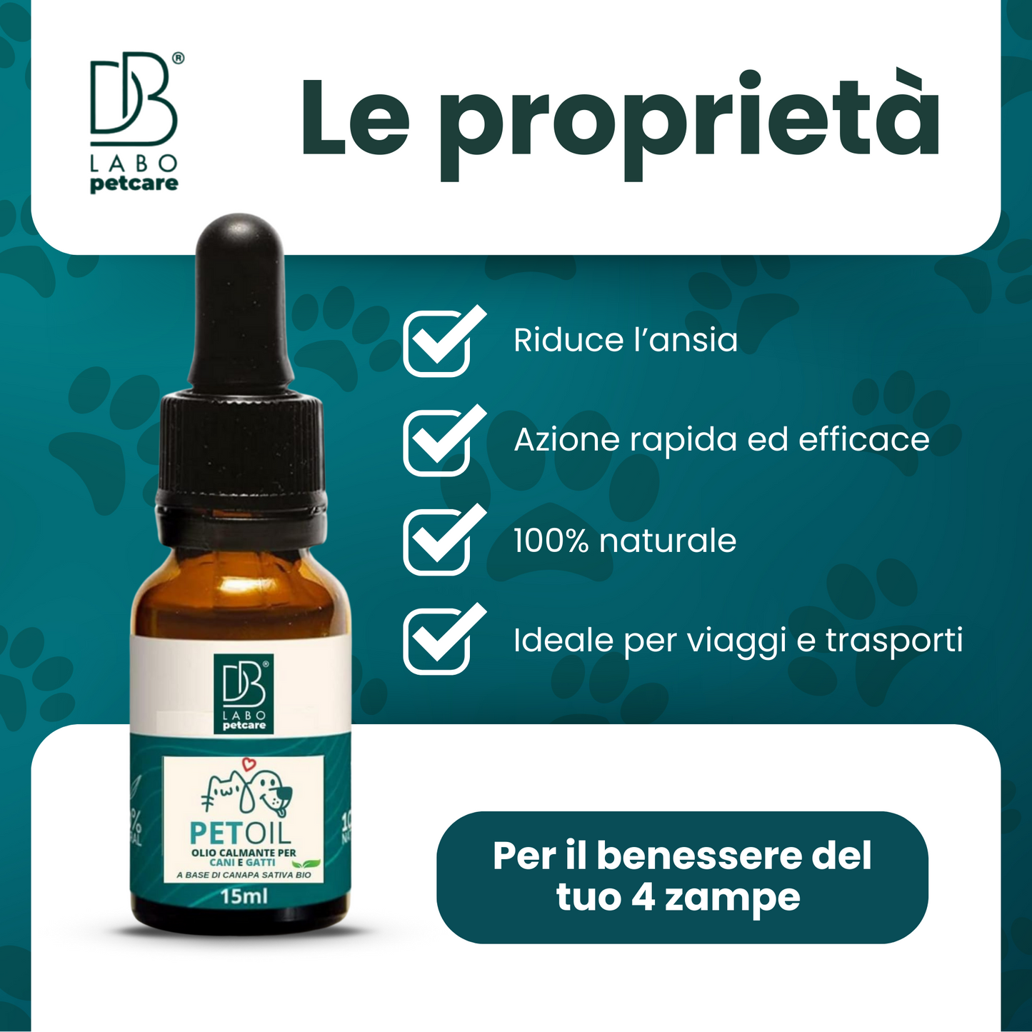 CBD Olio di Canapa Puro 15% - Made in Italy - 100% Naturale Vegan 15ml